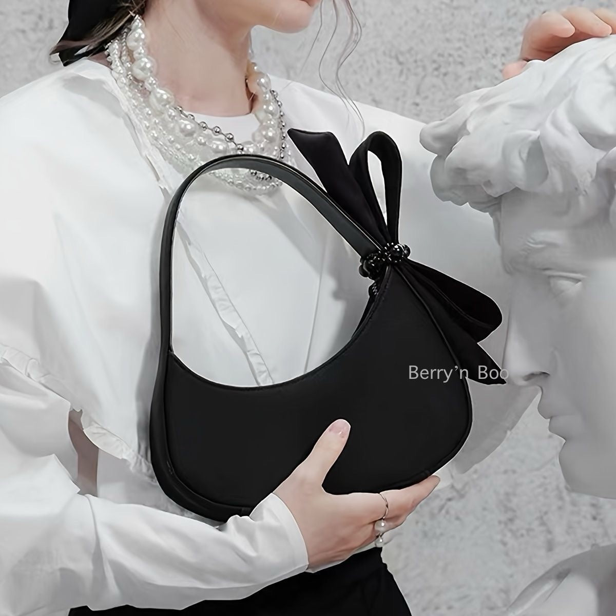 Bowknot Crescent Handbag